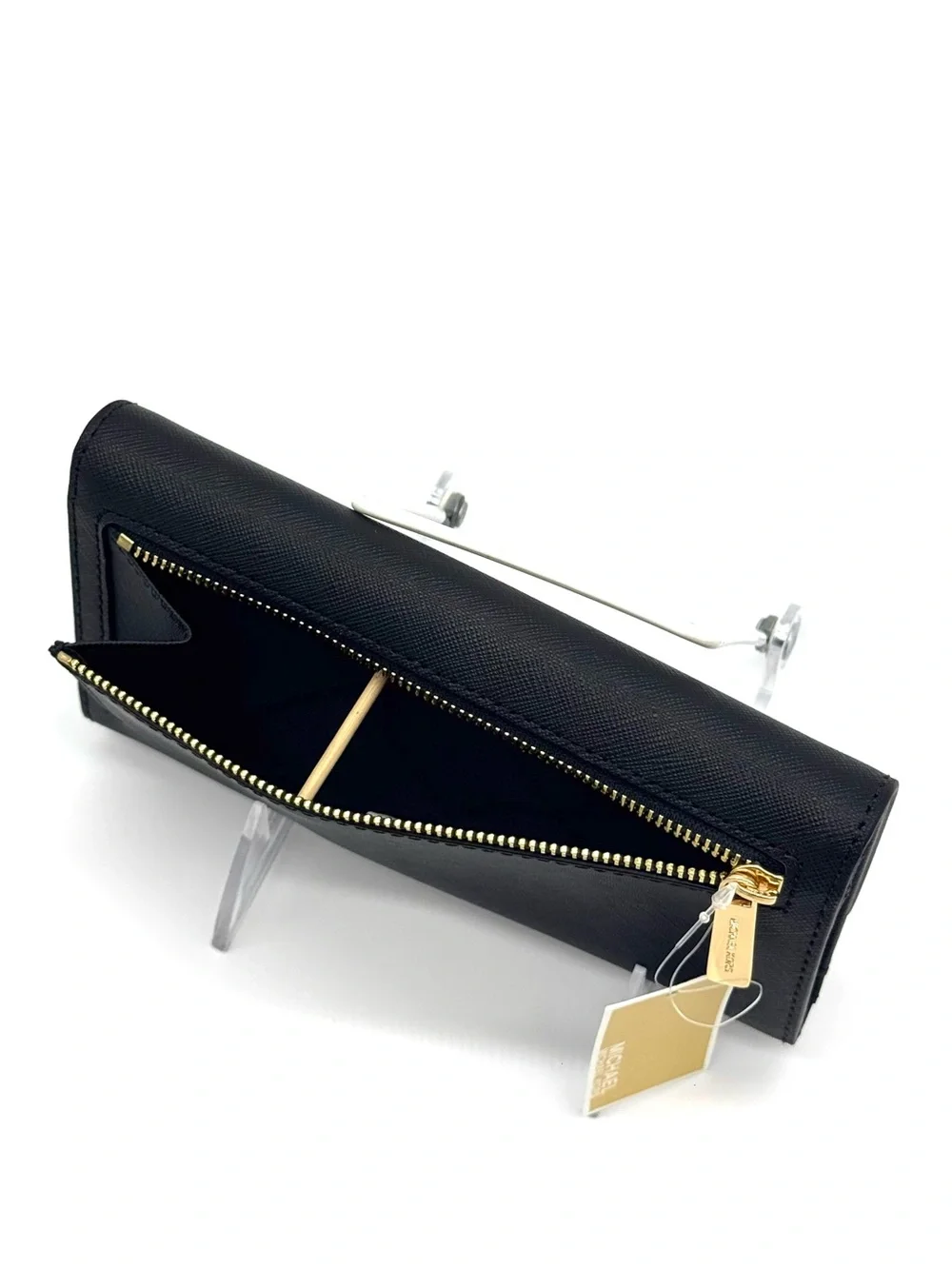 Michael Kors Large Jet Set Travel Trifold Wallet - Black/Gold